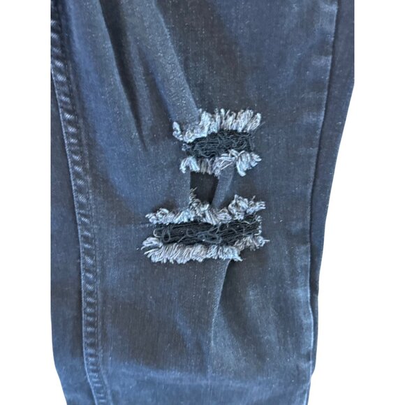 Free People Distressed Skinny Jeans Womens W28 Black High-Rise Stretch Denim Rip - Picture 3 of 5